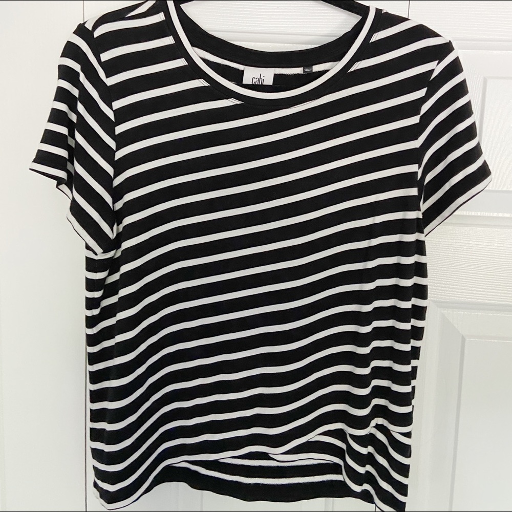 Cabi cropped striped tshirt size large